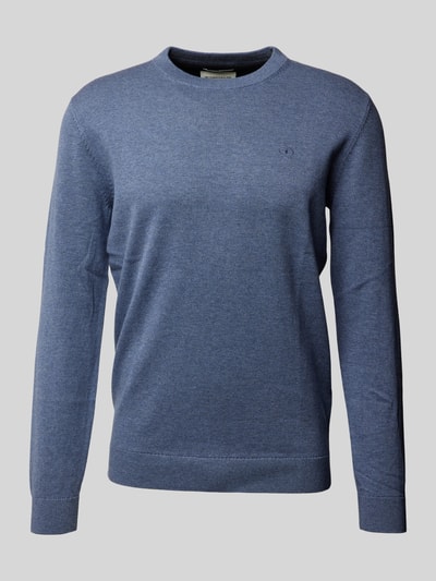 Tom Tailor Regular Fit Strickpullover aus reiner Baumwolle mit Rundhalsausschnitt Rauchblau 1