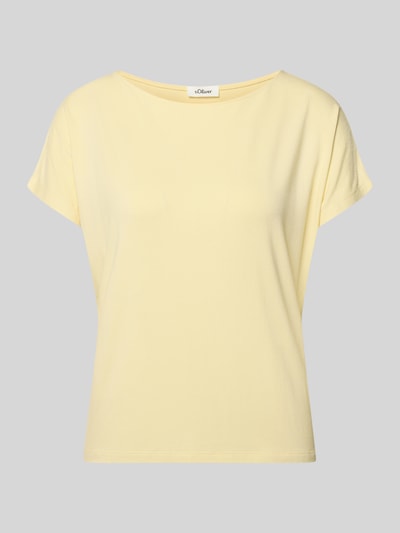 Productfoto, Relaxed Fit T-Shirt aus Viskose-Mix van s.Oliver RED LABEL, effen lichtgeel, korte mouw, jersey, ronde hals, dames