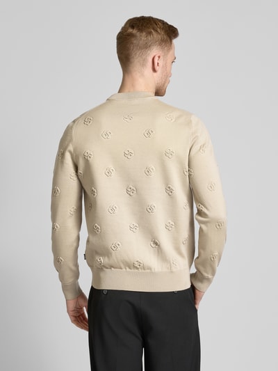 BOSS Strickpullover mit Rundhalsausschnitt Modell 'Bahelo' Beige 5