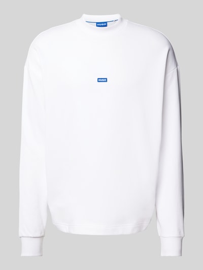 Hugo Blue Sweatshirt mit Stehkragen Modell 'Nedro' Weiss 2