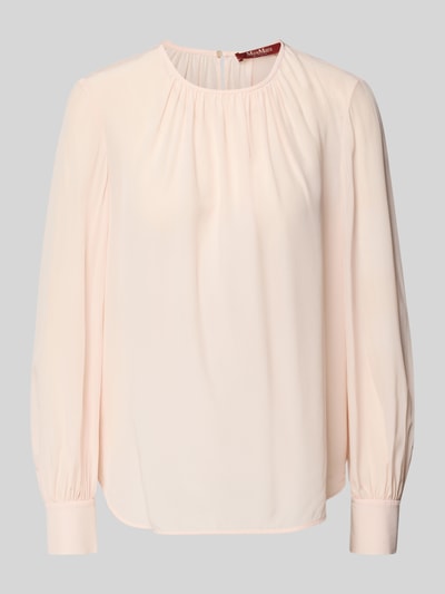 Max Mara Studio Bluzka z jedwabiu o kroju regular fit z marszczeniem Jasnoróżowy 2
