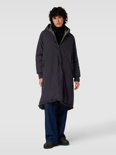No. 1 Como Lange jas met capuchon, model 'NORA' Zwart - 4