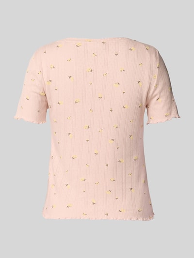 Jake*s Casual Pyjama-Oberteil mit Rundhalsausschnitt und Wellensaum Hellrosa 3