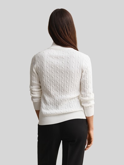 GANT Regular Fit Troyer aus reiner Baumwolle mit Logo-Stitching Ecru 5