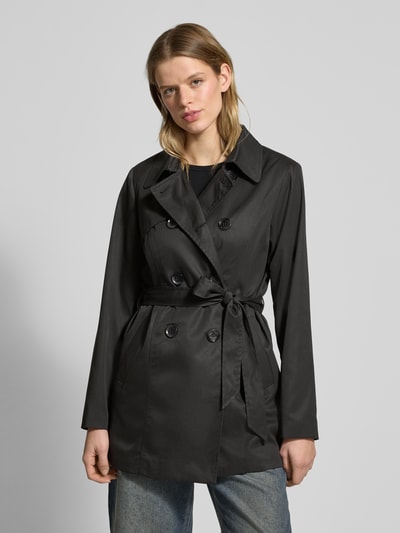 Only Regular Fit Trenchcoat mit Kentkragen Modell 'VALERIE' Black 4