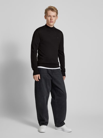 G-Star Raw Gebreide pullover met col, model 'Premium core' Zwart - 1