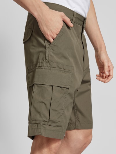 Levi's® Regular Fit Cargoshorts mit Knopfverschluss Oliv 3