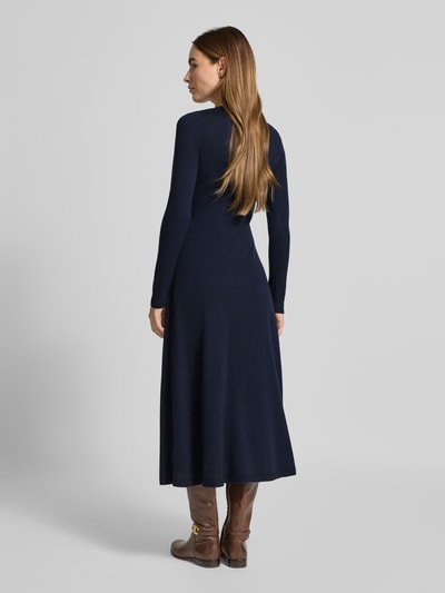 Lauren Ralph Lauren Midi-jurk van wol met ronde hals, model 'VORLEY' Marineblauw - 5
