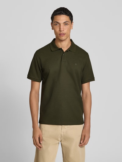 JACK & JONES koszulka polo o kroju slim fit z wyhaftowanym logo model 'AUSTIN' Średniobrązowy 4