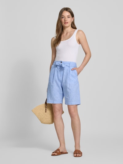 Christian Berg Woman Bermudas mit Stoffgürtel Blau Melange 1