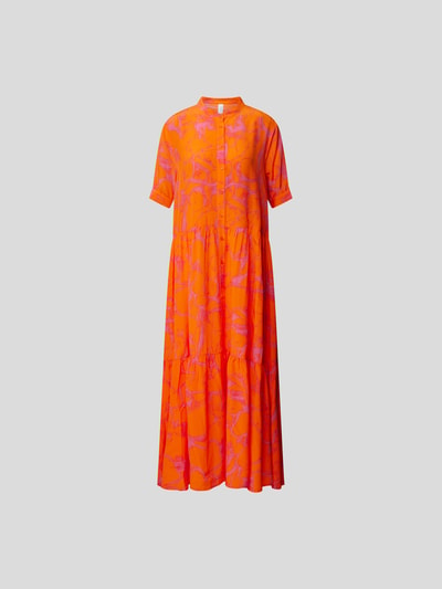 Lu Li Lina Maxikleid aus Seide mit Allover-Muster Orange 2