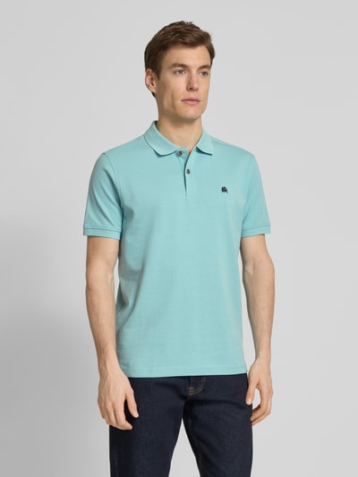 Lerros Poloshirt mit Label-Stitching Tuerkis 4