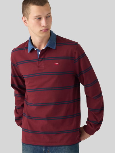 Levi's® Relaxed Fit Poloshirt aus reiner Baumwolle Modell 'RUGBY ENNIS' Bordeaux 5