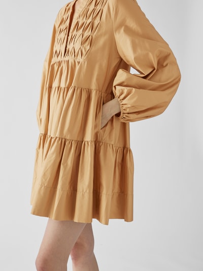 Devotion Minikleid mit gelegten Falten Beige 6