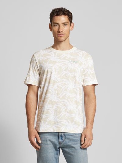 Tom Tailor T-shirt met all-over motief Offwhite - 4