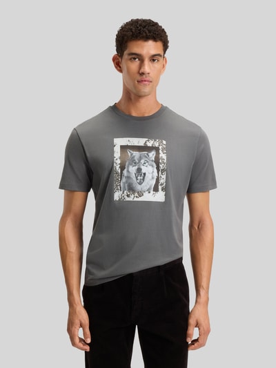 BOSS Orange Regular fit T-shirt van katoenjersey, model 'LUPO' Antraciet - 4