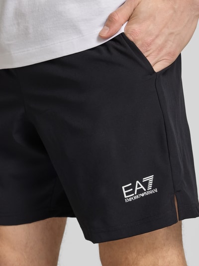 EA7 Emporio Armani Sweatshorts met elastische band Zwart - 3