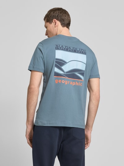 Napapijri T-Shirt mit Label-Print Modell 'SOVANA' Eisblau 5