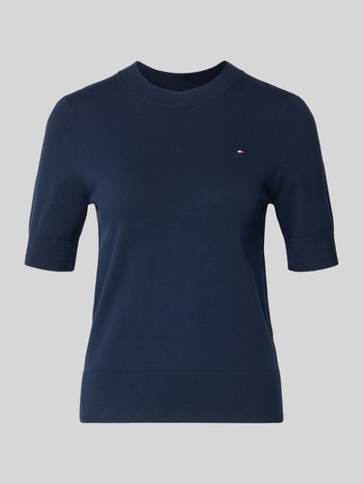 Tommy Hilfiger Sweter z dzianiny o kroju regular fit z mieszanki bawełny Granatowy 2
