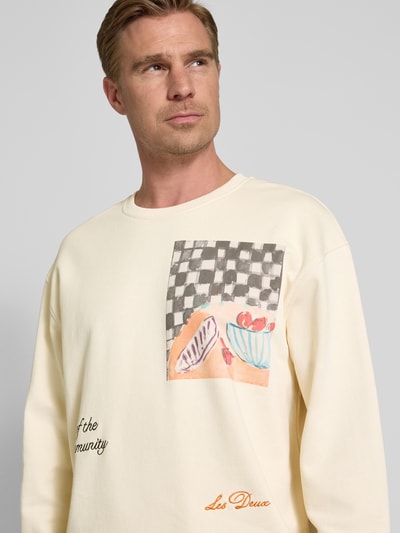 Les Deux Sweatshirt mit Motiv-Print Modell 'Cena' Offwhite 3