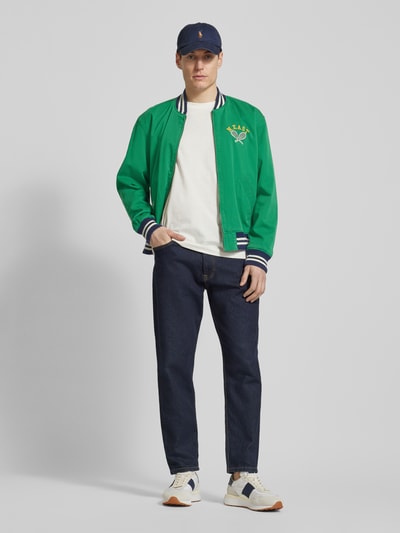 Polo Ralph Lauren Bomberjack in jeanslook, model 'VARSITY' Groen - 1