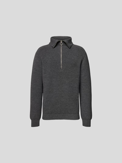 Lardini Pullover in Strick-Optik Dunkelbraun Melange 2