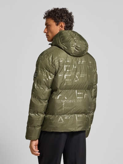 EA7 Emporio Armani Regular fit gewatteerd jack met all-over logoprint, model 'MOUNTAIN' Leem - 5