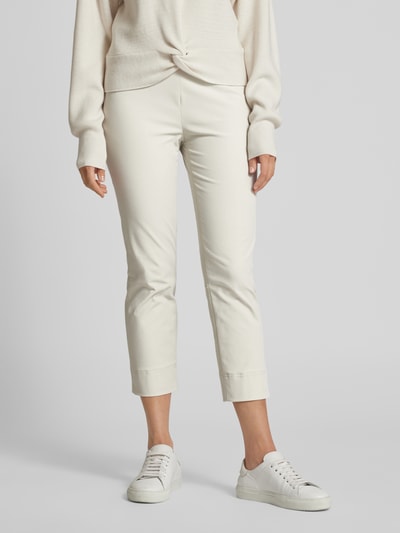 Raffaello Rossi Slim fit broek in effen design, model 'PENNY' Zand - 4