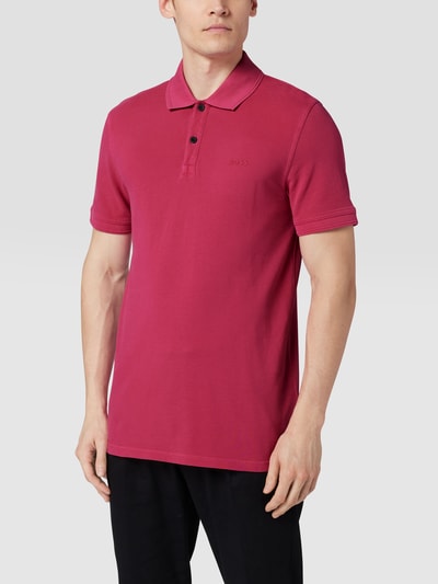 BOSS Orange Slim Fit Poloshirt mit Label-Print Modell 'Prime' Fuchsia 4