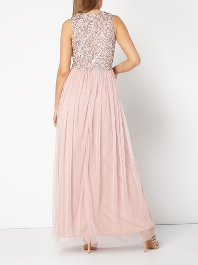 LACE & BEADS Abendkleid mit Pailletten-Besatz Pink 4