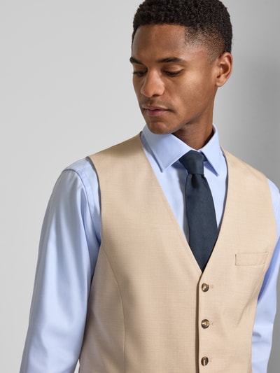s.Oliver BLACK LABEL Regular Fit Anzugweste mit Viskose-Anteil Beige 3