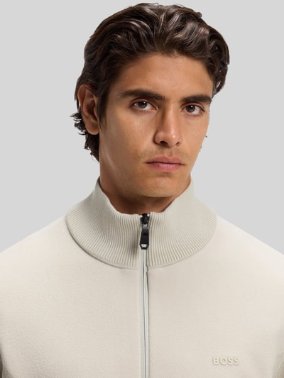 BOSS Green Regular Fit Strickjacke aus Viskose-Mix Offwhite 3
