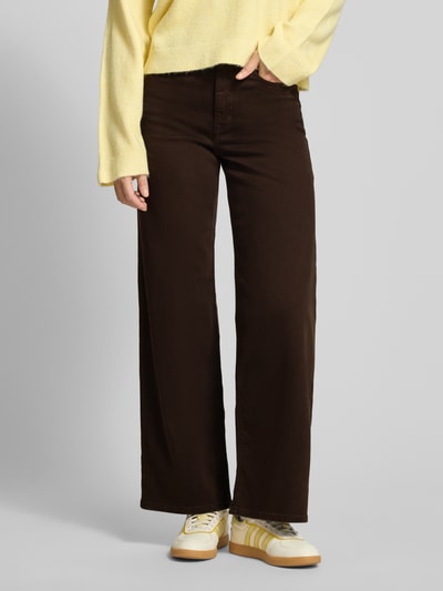 ONLY Wide Leg Jeans aus Baumwoll-Mix Modell 'MADISON BLUSH' Dunkelbraun 4