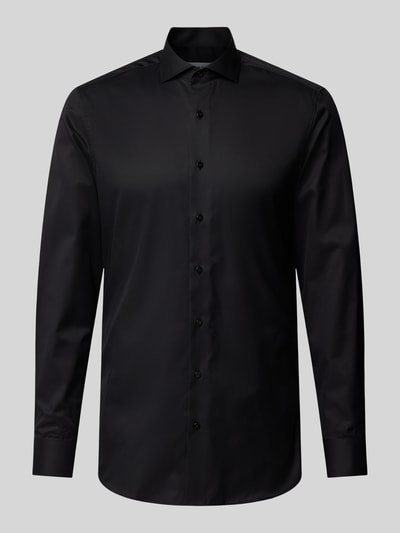 Eterna Slim fit zakelijk overhemd van twill Zwart - 2