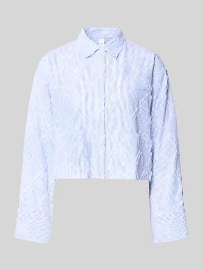 Produktfoto, Cropped Hemdbluse aus Baumwoll-Mix Modell 'Leo' van YAS met structuurpatroon, overhemdkraag, langemouwen, katoenmix, dames