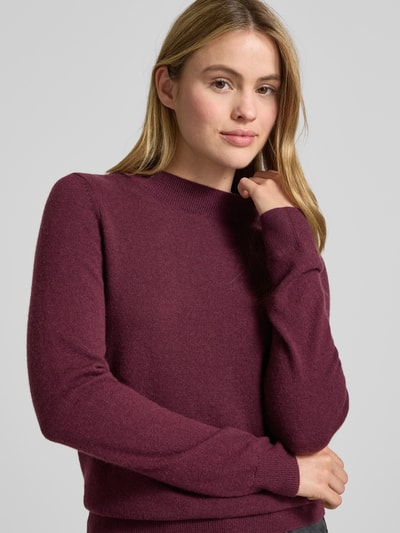 comma Strickpullover aus Wolle-Kaschmir-Mix mit Rundhalsausschnitt Bordeaux 3