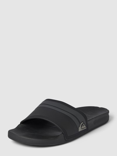 Quiksilver Slippers met labeldetail, model 'RIVI' Zwart - 1