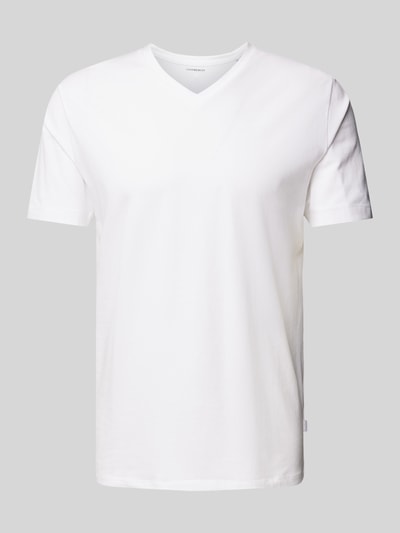 Lindbergh T-Shirt mit V-Ausschnitt Offwhite 2