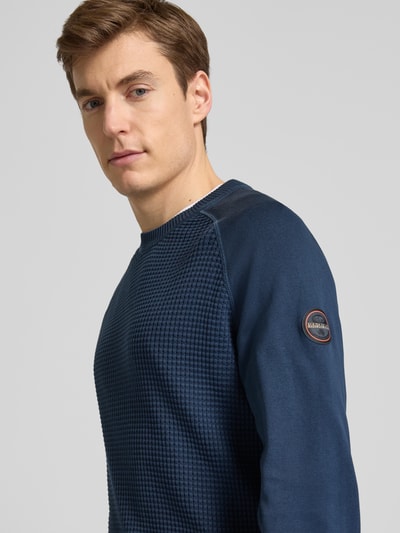 Napapijri Gebreide pullover met raglanmouwen, model 'ZANCA' Marineblauw - 3