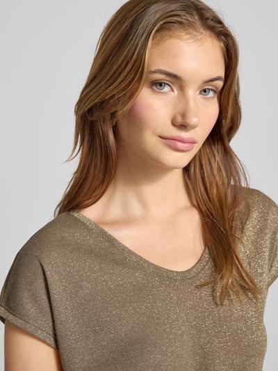 Only Regular fit T-shirt met viscose, model 'SILVERY' Taupe - 3