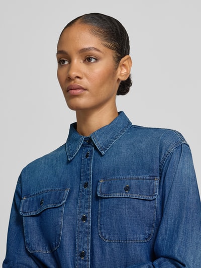 Lauren Ralph Lauren Regular fit jeansblouse met borstzakken Jeansblauw - 3