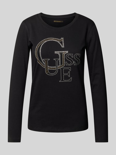 Guess Longsleeve mit Strasssteinbesatz Black 2