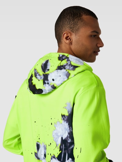 BOSS Green Sweatjacke aus reiner Baumwolle mit Kapuze Modell 'Lotus' Neon Grün 3
