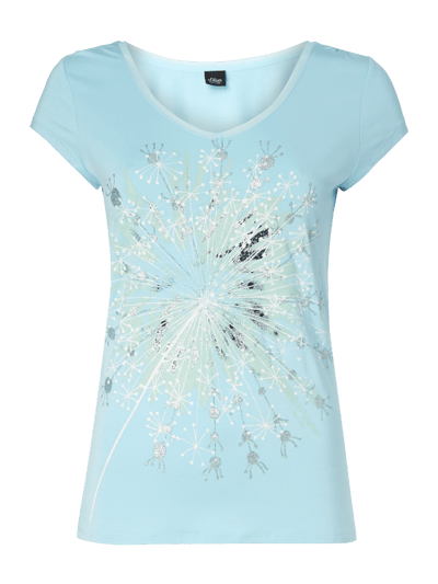 s.Oliver BLACK LABEL Shirt mit Glitter-Effekt Tuerkis 1