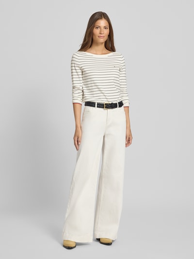 Tommy Hilfiger Bluzka z długim rękawem o kroju regular fit z mieszanki bawełny Écru 1