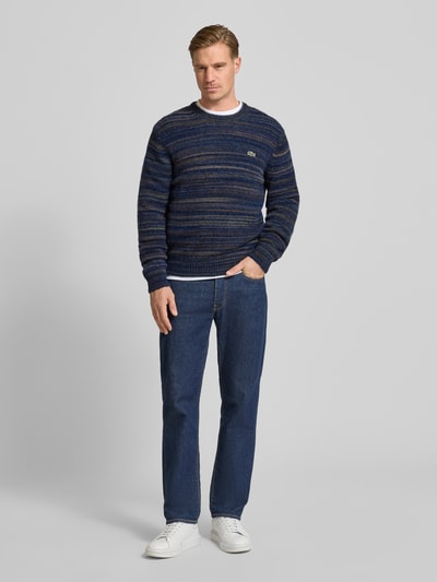 Lacoste Regular Fit Strickpullover aus Woll-Mix Dunkelblau 1