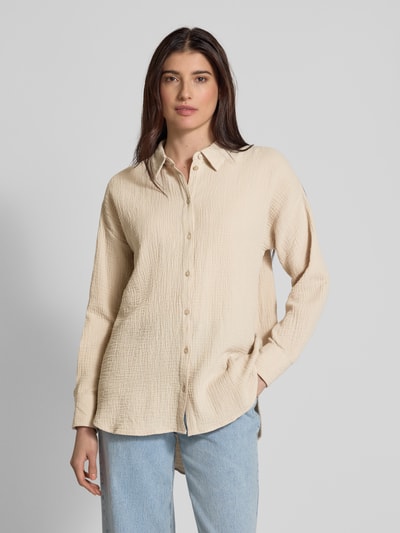 Vero Moda Loose fit overhemdblouse van puur katoen, model 'NATALI NIA'
 Zand - 4