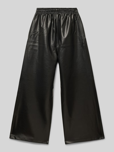 Calvin Klein Jeans Wide Leg Hose in Leder-Optik Black 3