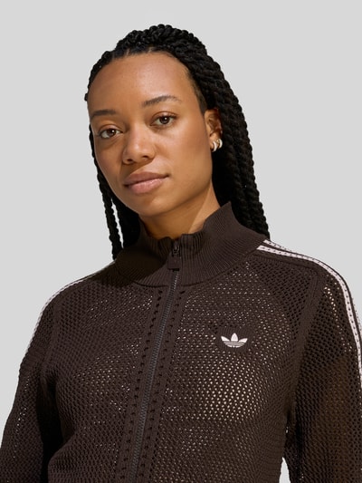 adidas Originals Bluza treningowa w fasonie krój slim fit o wyglądzie dzianiny model 'FIREBIRD' Czekoladowy 3