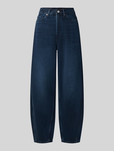 Produktfoto, dunkelblaue Loose Fit Barrel Jeans aus Baumwoll-Lyocell-Mix Modell 'BAARLY' von ARMEDANGELS, Damen Barrel Jeans.
